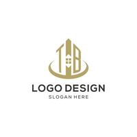 inicial tb logotipo com criativo casa ícone, moderno e profissional real Estado logotipo Projeto vetor