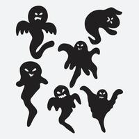 silhuetas de fantasmas de halloween vetor