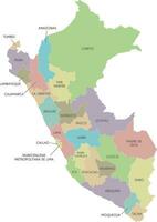 vetor mapa do Peru com departamentos, províncias e administrativo divisões. editável e claramente etiquetado camadas.