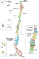 vetor mapa do Chile com regiões e territórios e administrativo divisões. editável e claramente etiquetado camadas.