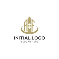 inicial af logotipo com criativo casa ícone, moderno e profissional real Estado logotipo Projeto vetor