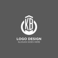 inicial kb círculo volta linha logotipo, abstrato companhia logotipo Projeto Ideias vetor