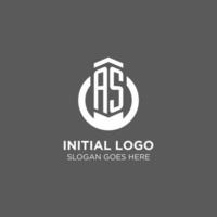 inicial Como círculo volta linha logotipo, abstrato companhia logotipo Projeto Ideias vetor