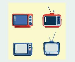 retro televisão conjunto ilustração vetor