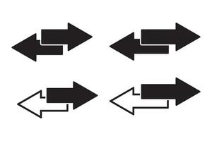2 lado seta ícone. Duplo seta ícone. vetor