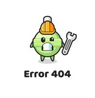 erro 404 com o mascote do pirulito fofo vetor
