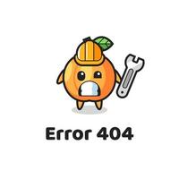 erro 404 com o mascote fofo de damasco vetor