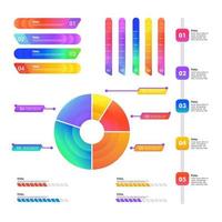 elementos de infográfico coloridos e minimalistas vetor