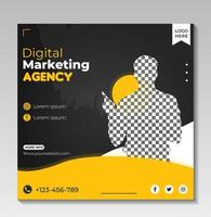 marketing digital mídia social corporativa e instagram bannertemplate vetor
