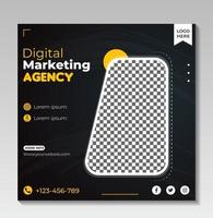 marketing digital mídia social corporativa e modelo de banner instagram vetor