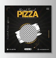 pizza food mídia social banner post template vetor