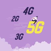 Conceito de vetor de tecnologia sem fio de rede 5g