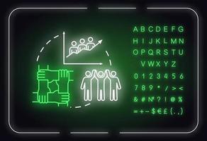 deixe a amizade evoluir ícone do conceito de luz de néon vetor