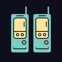 ícone de cor rgb de walkie-talkie para tema escuro vetor
