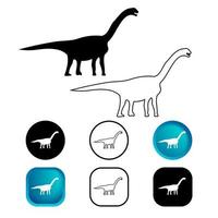 conjunto de ícones de dinossauro camarossauro abstrato vetor