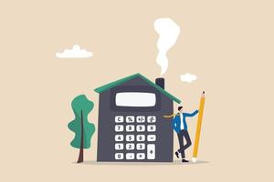 cálculo de hipoteca de casa, orçamento residencial, seguro ou custo vetor