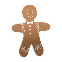 homem de biscoito de Natal isolado no fundo branco. vetor
