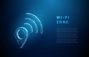 ícone de pino abstrato com símbolo de wi fi vetor