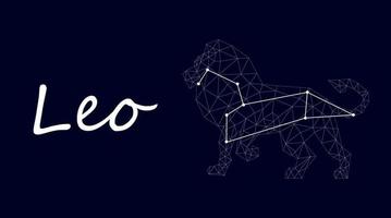 Leo signo do zodíaco constelação signo horóscopo vetor