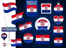 coleção de vetores de bandeira da croácia