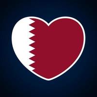bandeira do Qatar em forma de coração. vetor