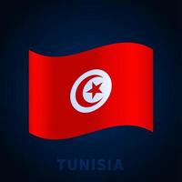 bandeira do vetor de onda da Tunísia.