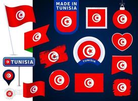 coleção de vetores de bandeira da Tunísia.