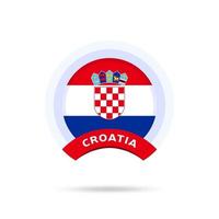 ícone de botão do círculo da bandeira nacional da Croácia. vetor
