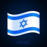 bandeira de vetor de onda israel.