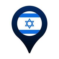 ícone da bandeira de israel e ponteiro do mapa vetor