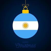 bola de ano novo de Natal com bandeira da argentina. vetor