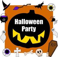 convite de banner de clipart de vetor de halloween para festa