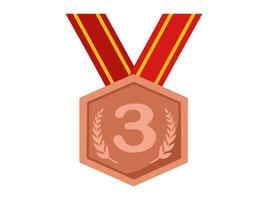 bronze medalha 3º Lugar, colocar recompensa vetor