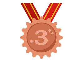 bronze medalha 3º Lugar, colocar recompensa vetor