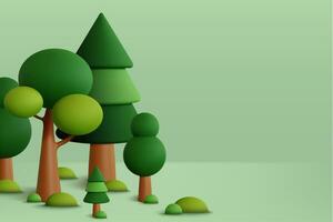 floresta conjunto dentro verde fundo. vetor ilustração