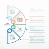 modelo de infográfico de círculo básico com 4 etapas, vetor