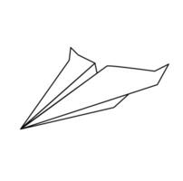 papel avião, linha estilo em uma branco fundo vetor