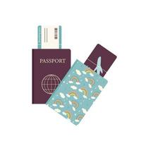 ícone de bilhetes e passaportes de férias e viagens vetor