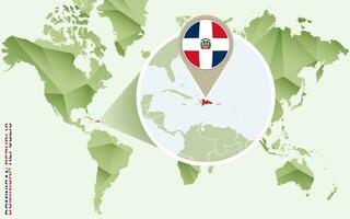 infográfico para dominicano república, detalhado mapa do dominicano república com bandeira. vetor