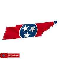 Tennessee Estado mapa com acenando bandeira do nos estado. vetor