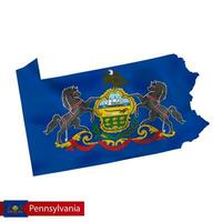 pensilvânia Estado mapa com acenando bandeira do nos estado. vetor