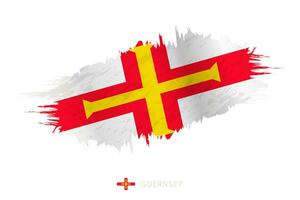pintado pincelada bandeira do Guernsey com acenando efeito. vetor