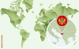 infográfico para Montenegro, detalhado mapa do Montenegro com bandeira. vetor