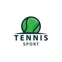 tênis Esportes logotipo, bola e raquete Projeto para simples e moderno torneio campeonato Esportes vetor