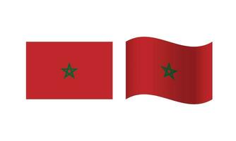 retângulo e onda Marrocos bandeira ilustração vetor