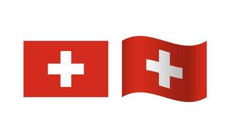 retângulo e onda Suíça bandeira ilustração vetor