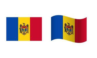 retângulo e onda Moldova bandeira ilustração vetor