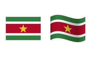 retângulo e onda suriname bandeira ilustração vetor