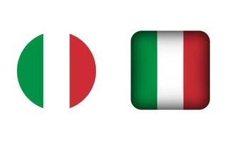 plano quadrado e círculo Itália bandeira ícones vetor