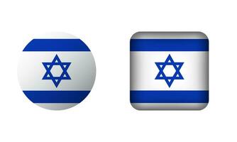 plano quadrado e círculo Israel nacional bandeira ícones vetor